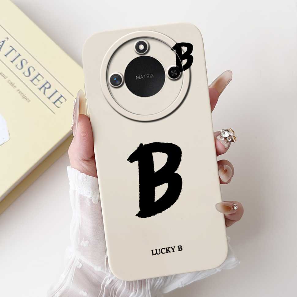 Protective Cases For Huawei Honor X60 5G 6.8"Case Fashion Style Letter A-Z Soft Silicone Cover For Honor x60 X60 BRC-AN00 Bumper