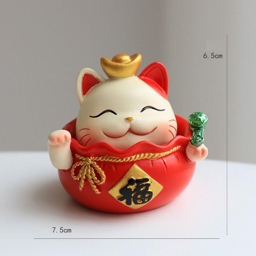 Shake Head Lucky Cat Car Decoration Waving Arm Maneki Neko Ornament  Desktop Decoration