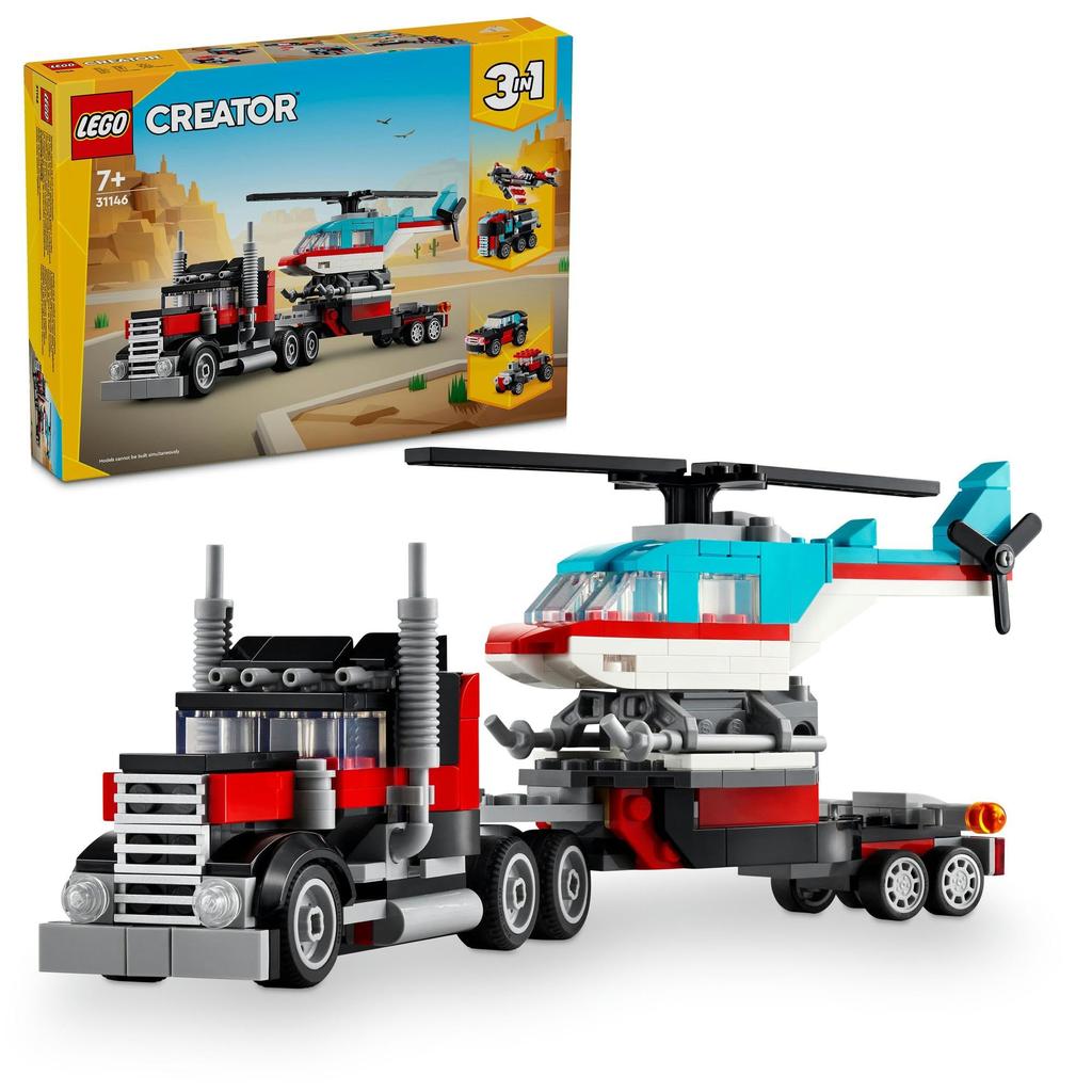LEGO Creator Expert Truck with Helicopter Toy Toy Present Birthday Block Christmas Boys Girls Children 7 Years Old 8 Years Old 9 Years Old Elementary