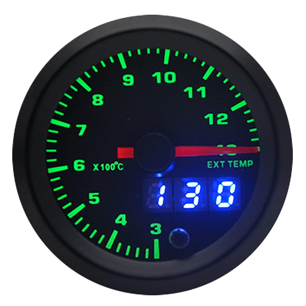 2" 52mm 7 Colors LED Car Exhaust Gas Temperature Gauge 300-1300 Celsius EGT Meter Analog/Digital Dual Display Gauge