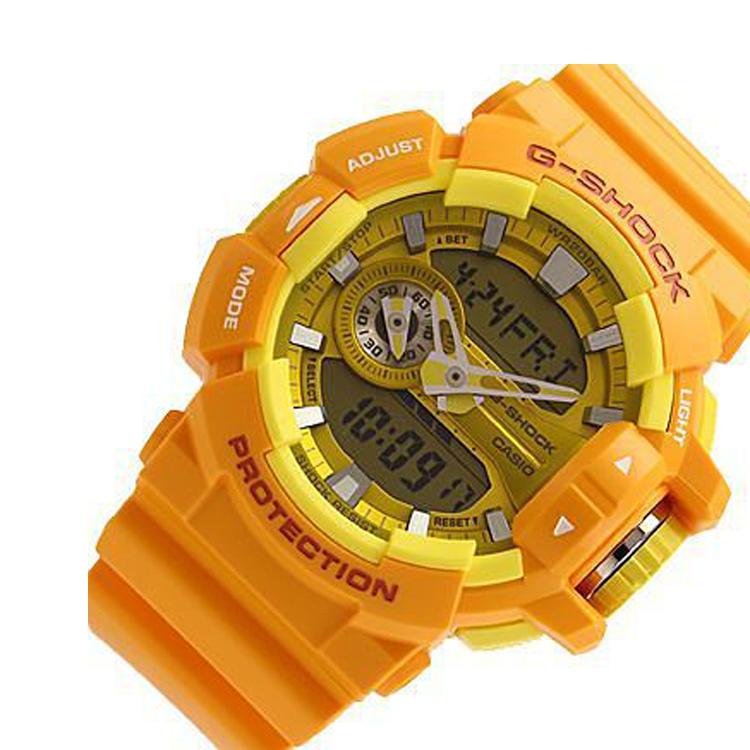 Casio GA-400 Fashion Trend Vitality Street Classic Dual Display Waterproof Quartz Watch Women watches Yellow GA-400A-9A
