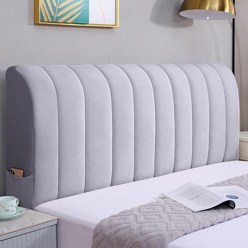 Универсальный эластичный чехол для изголовья кровати из утолщенного хлопка - мягкий, универсальный пылезащитный чехол