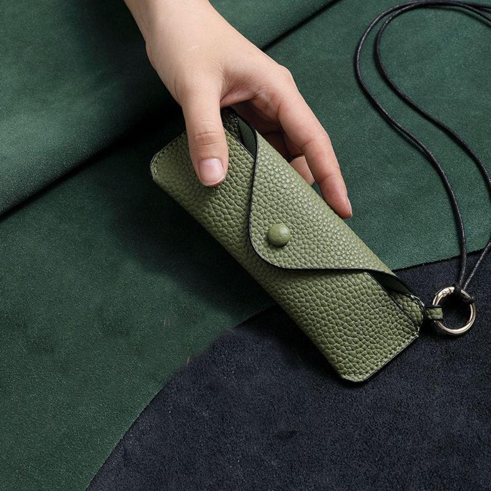 Anti Pressure Sunglasses Storage Bag With Lanyard Glasses Case Retro Protective Cover  Women