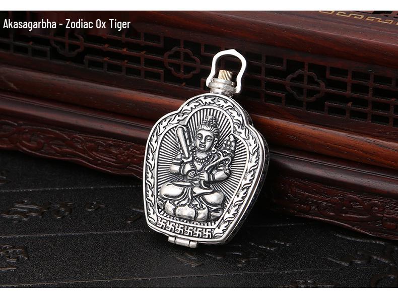 S925 Sterling Silver Zodiac Buddha & Guardian Deities Openable Pendant