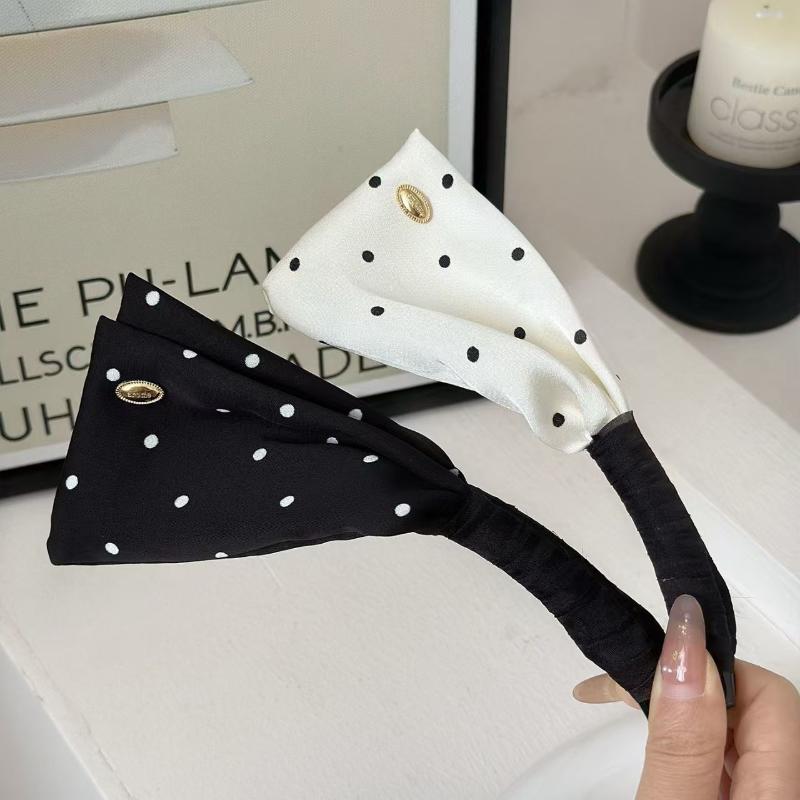 Korean Style High End Polka Dot Wings Banana Clip Women'S Hair Accessories Satin Fabric Hair Clips For Women Back Of Head