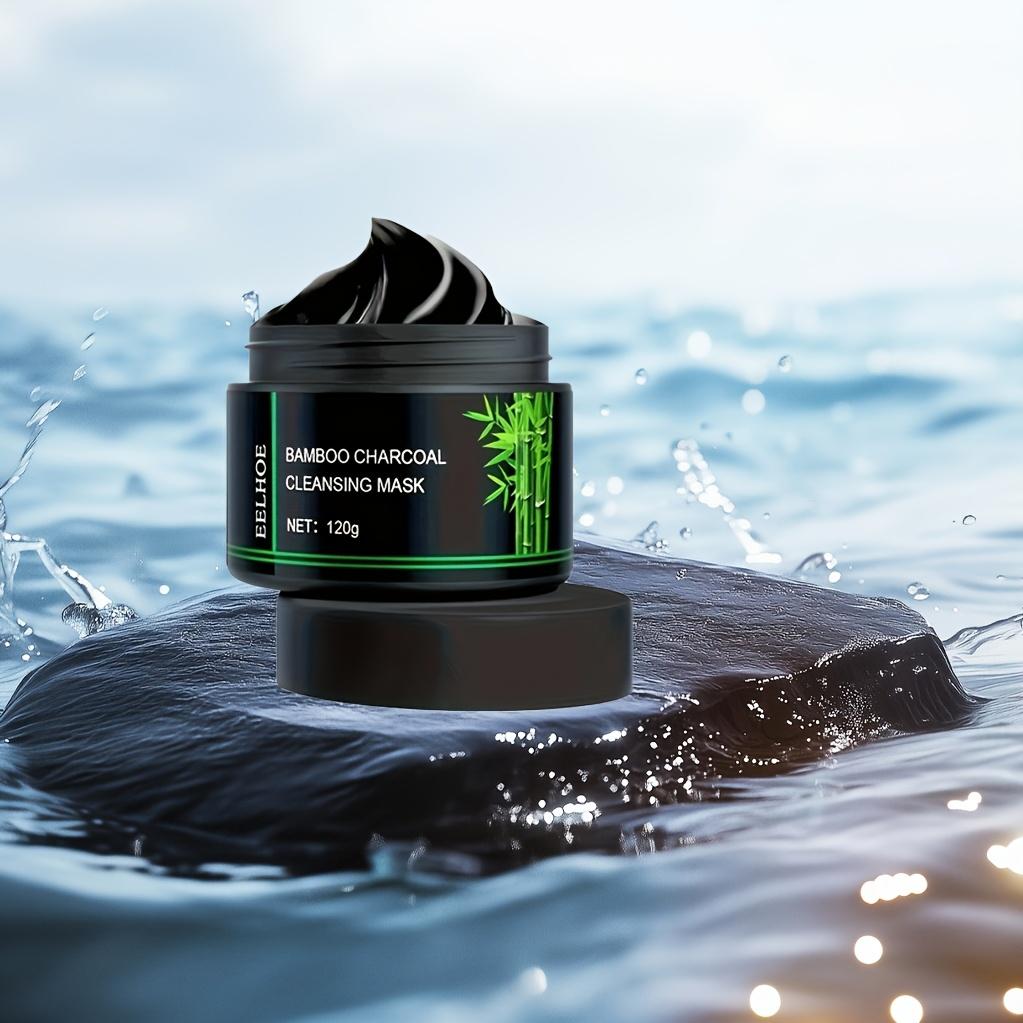 EELHOE Bamboo Charcoal Black Mask for Deep Pore Cleansing & Blackhead Removal - Activated Bamboo Charcoal, Salt, Glycerin & Aloe Vera Face Mask