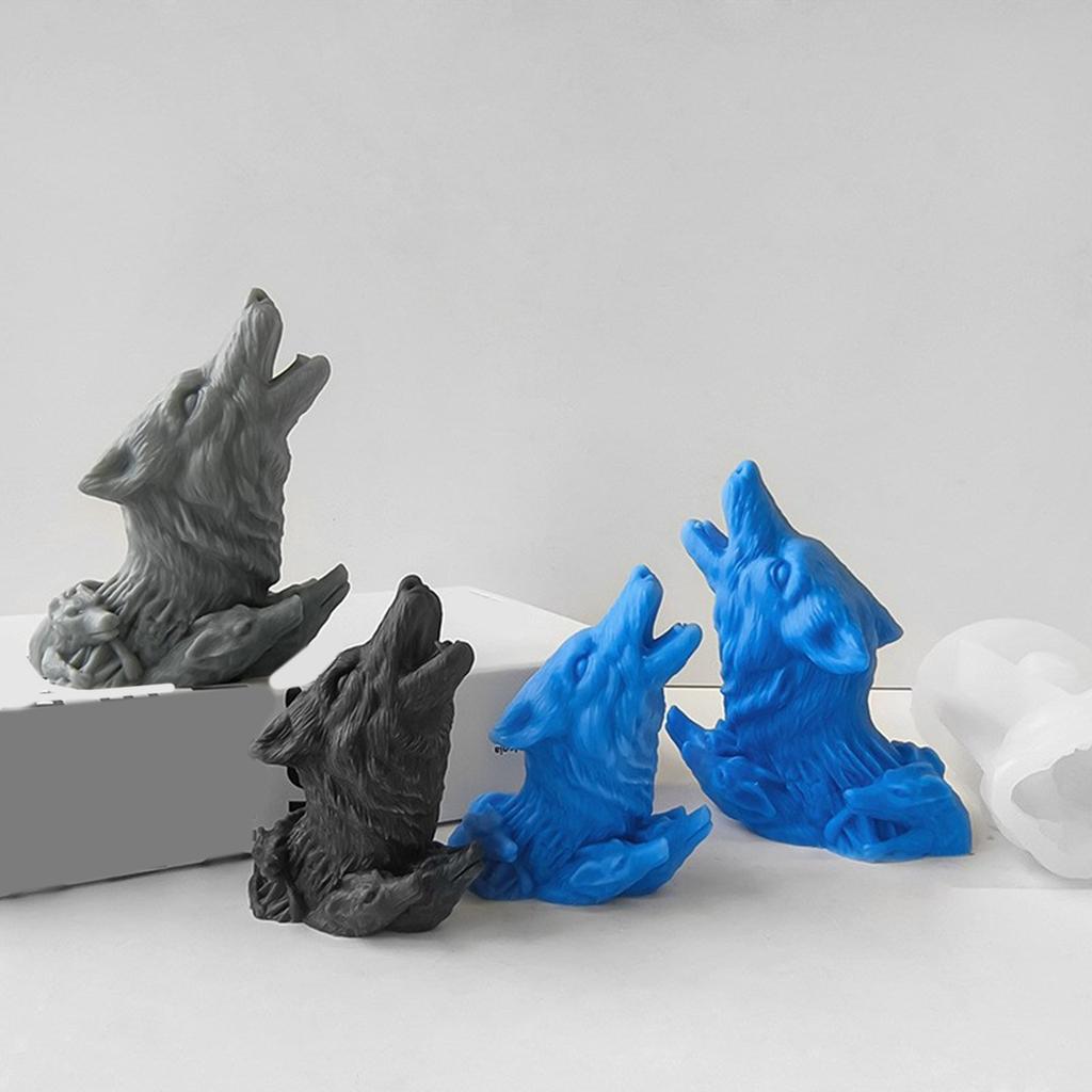 Силиконовая форма для изготовления свечей в виде головы волка, уникальные формы для мыла в виде статуи животного для любителей животных, украшения для дома