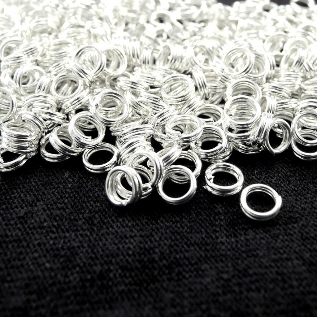 200 шт. 5, 6, 7, 8, 10, 12 мм, металлическое двойное кольцо, разделенное кольцо для прыжка, кольцо для прыжка, посеребренное