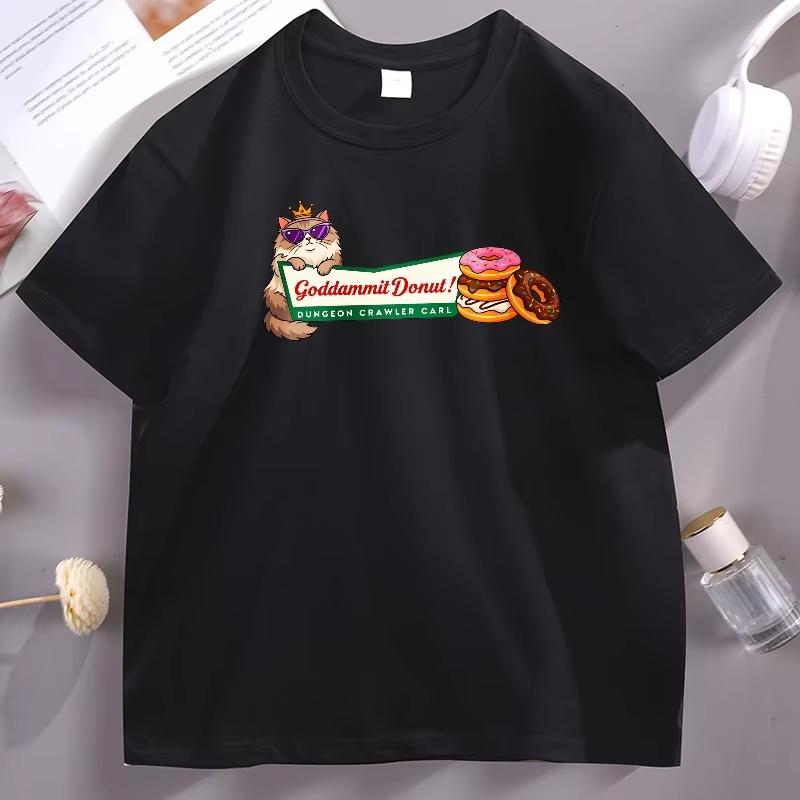 Princess Donut T Shirt Dungeon Crawler Carl Tshirt Cat Lover Graphic T Shirts Funny Cotton Comfortable Short Sleeve Clothes