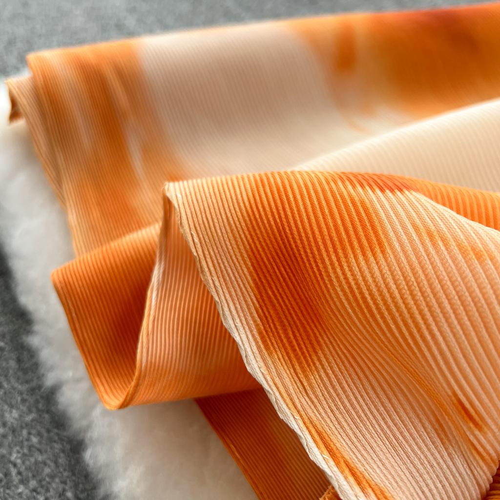 French Senior Temperament Luxury Dress Ladies 2024 Newest O-Neck Ruched Print Tie Dye Design Fashion Chic Long Dress