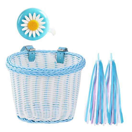 Передняя корзина для велосипеда с регулируемым ремнем, большой вместимостью, прочный несущий велосипедный руль