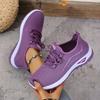 Women's Casual Sports Outdoor Running Shoes Walking Shoes Lace-Up Knitted Shoes for Spring and Summer