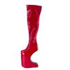 Fashion FHC 30CM Bent Heel.Women Knee High Boots,Men Fetish Bed Cosplay Shoes.Platforms Long Botas.Round Toe,Pink,Red,Custom Colors
