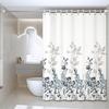 Leaf Flower Printing Polyester Shower Curtain Thickened Waterproof Mildew Resistant Bathroom Bath Partition Universal Curtain