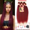 6X Braids 26 Inch Braiding Hair Pre Stretched Blonde Ombre Braiding Hair Synthetic Fake Hair Extensions for Braids Women