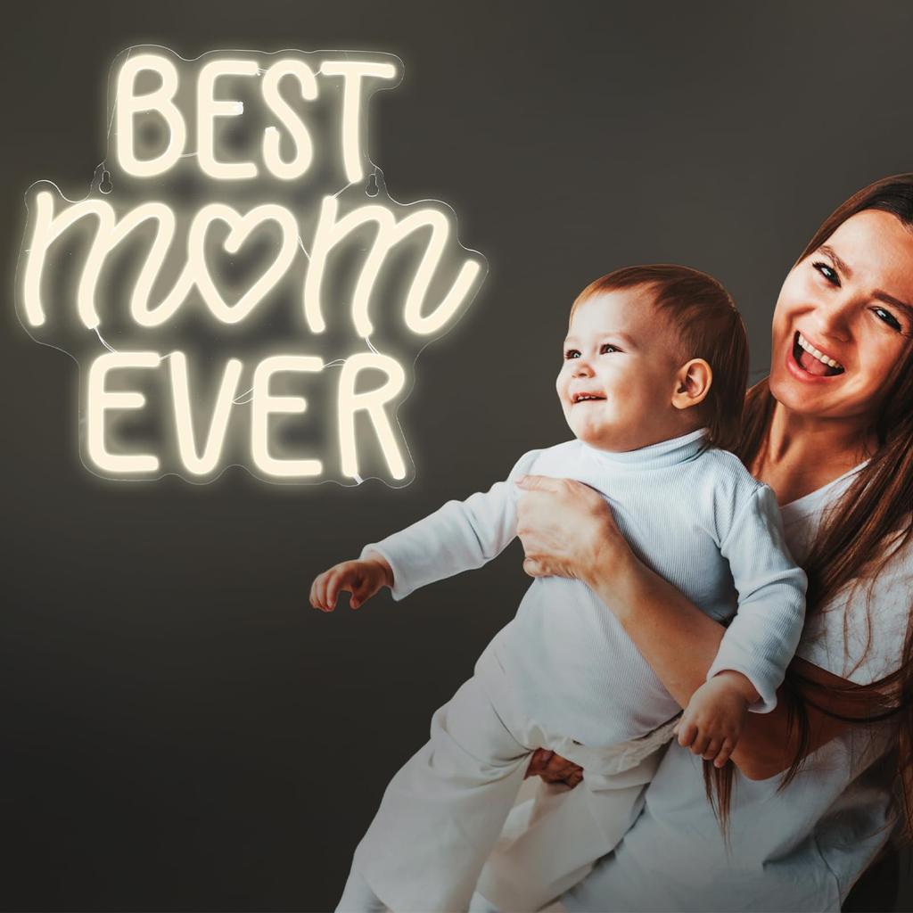 Mothers Day Neon Sign Best Mom Ever Led Dimmable Happy Mothers Day Best Mom Ever Gifts for Birthday Mother'S Day Decorations