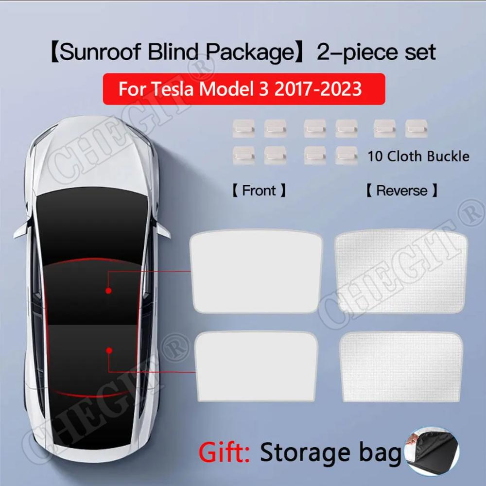 Солнцезащитные шторки для Tesla Model 3/ Y 2017-2025 Ледяная ткань Пряжка Солнцезащитный козырек Стекло Лобовое Заднее Стекло Крыша Люк Аксессуары