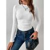 Женские осенние и зимние простые и универсальные футболки, модные облегающие топы с длинными рукавами, подчеркивающие фигуру, уменьшающие возраст