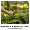 Metal Flower Stake Artisanal Ornament Long-Lasting for Lawns