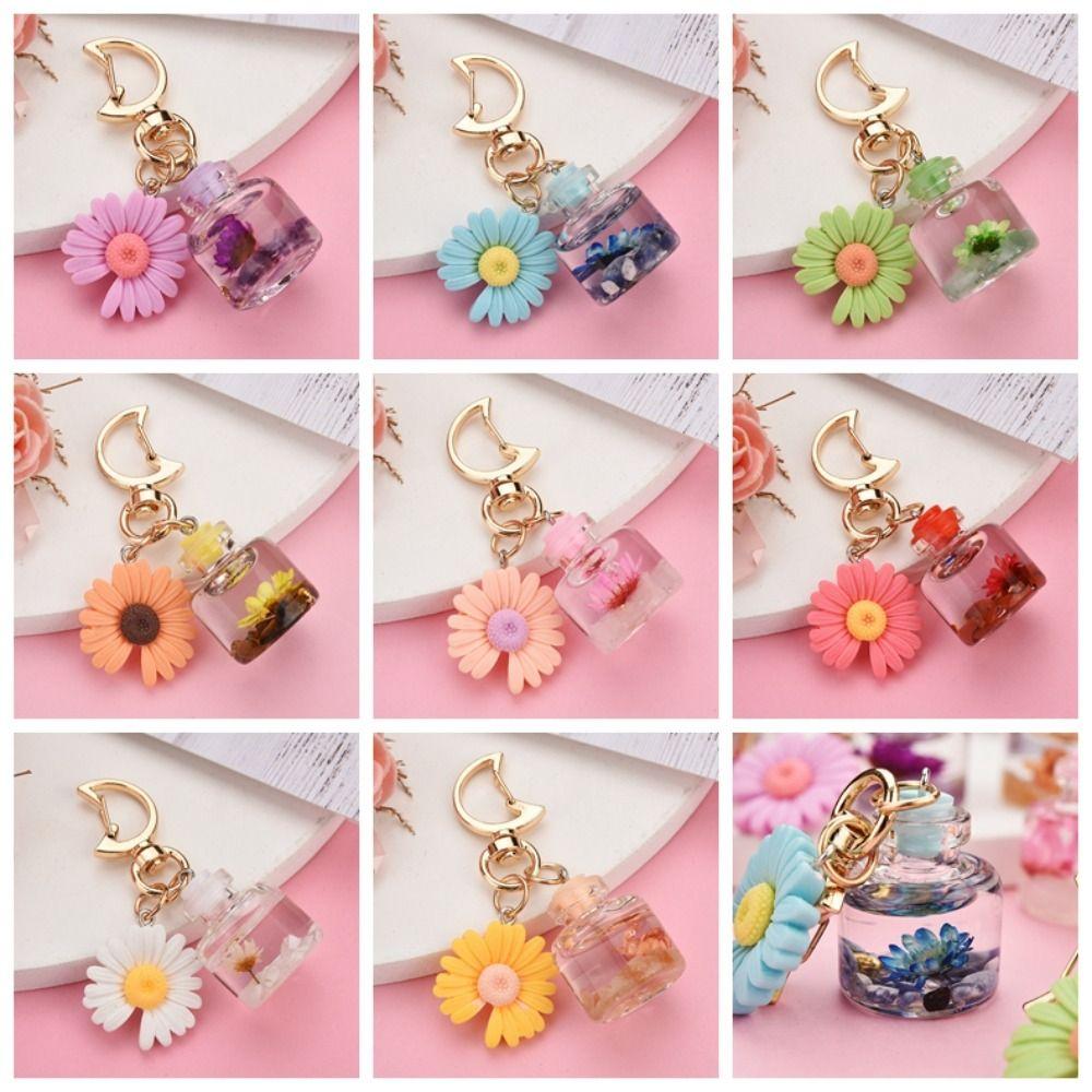 Бутылочка желаний Лунная пряжка Хризантема Брелок Имитация флакона духов Креативный Брелок DIY