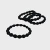 Embossed Hair Ties 4 Pieces (Black)