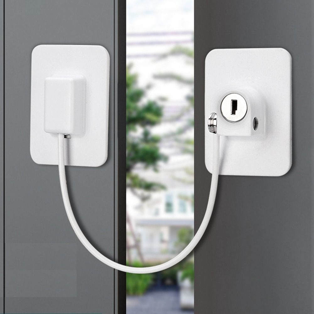 Ограничитель открывания окна с тросиком Замок безопасности для окна Детский ограничитель открывания окна Замок с тросиком для детской безопасности