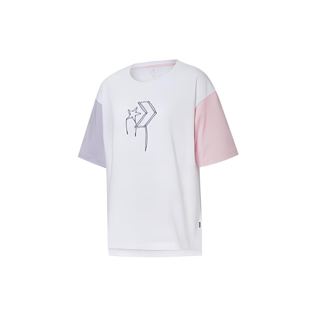 Converse KICKS CREW Футболка с опущенной линией плеча Женская Белый 10020854-A01