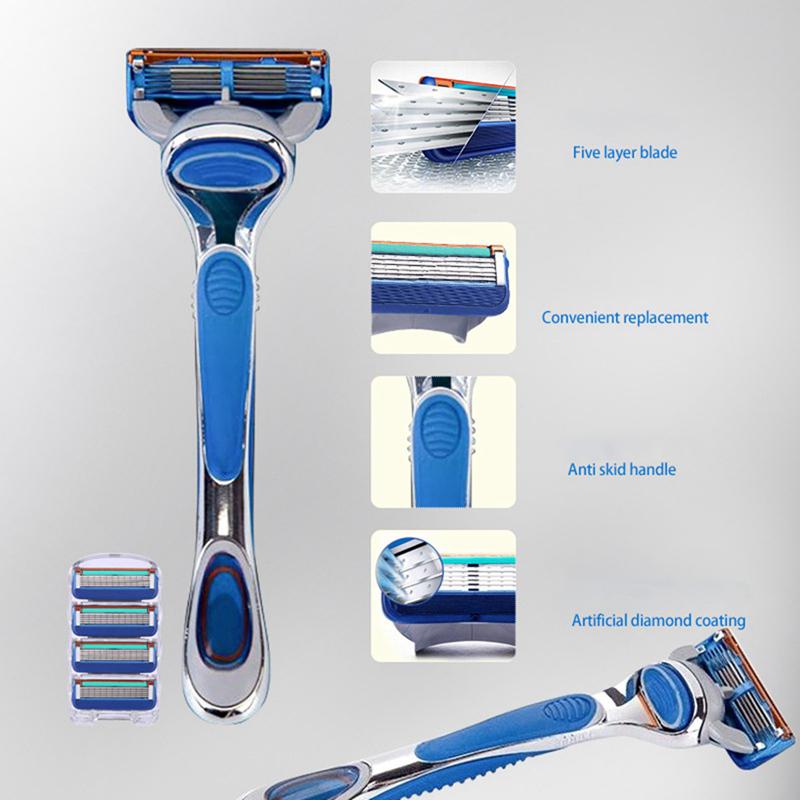 Ручная бритва для мужчин Smooth Vector 3 датчика Excel безопасная бритва для бритья бороды для лица 1 ручка 1 лезвие