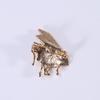 Shape Brooch Pin Alloy Musical Instrument Shining Rhinestone Decor Coat