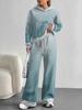 Flame Splicing European, American Autumn And Winter Casual Long-Sleeved Suit Women'S Hooded Sweater Trousers Two-Piece Set