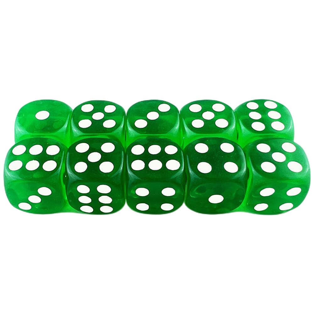 Candy Color Dice 10pcs 6 Sided Translucent Dice Acrylic Game Dice Set