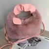 1 шт. плюшевая сумка для девочки, модная сумка из меха, универсальная симпатичная сумка через плечо