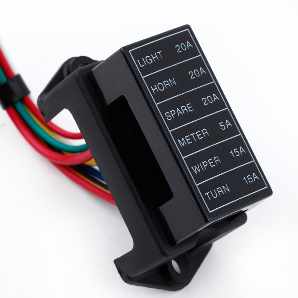 6 Way DC32V Circuit Car Trailer Auto Blade Fuse Box Block Holder ATC ATO 2 input 6 ouput Wire