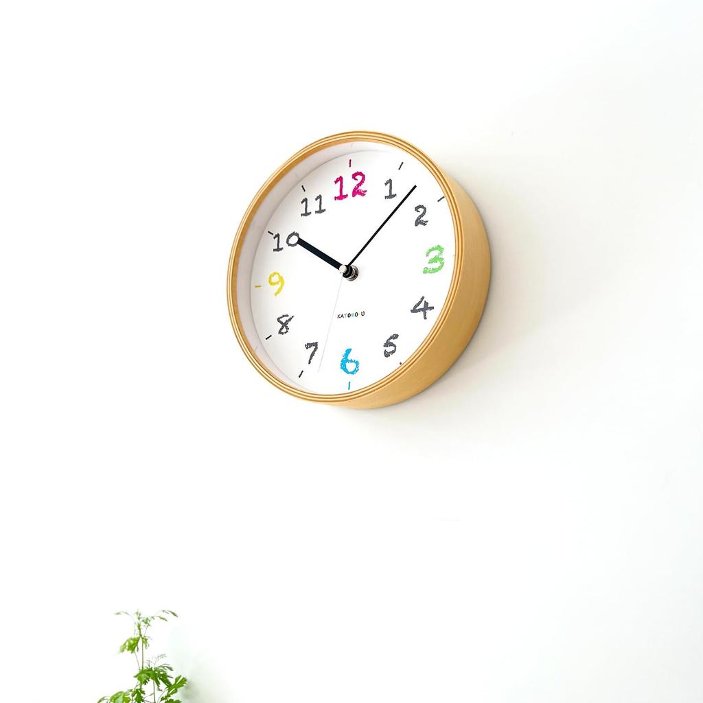 KATOMOKU Plywood Wall Clock 14 Wall Clock Continuous Second Hand km-85NA 202mm (radio Clock)