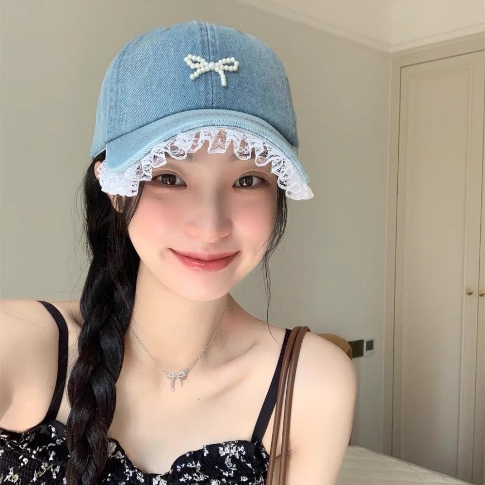 Fashion Sun Protection Bow Lace Baseball Hats Adjustable Windproof Hip Hop Hat Breathable Cowboy Sunscreen Hats Men Women