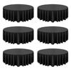 Black Round Tablecloths 6 Pack, 120 Inches in Diameter, Stain- & Wrinkle- Resistant, Machine Washable Table Clothes, Polyester Fabric Table Covers for