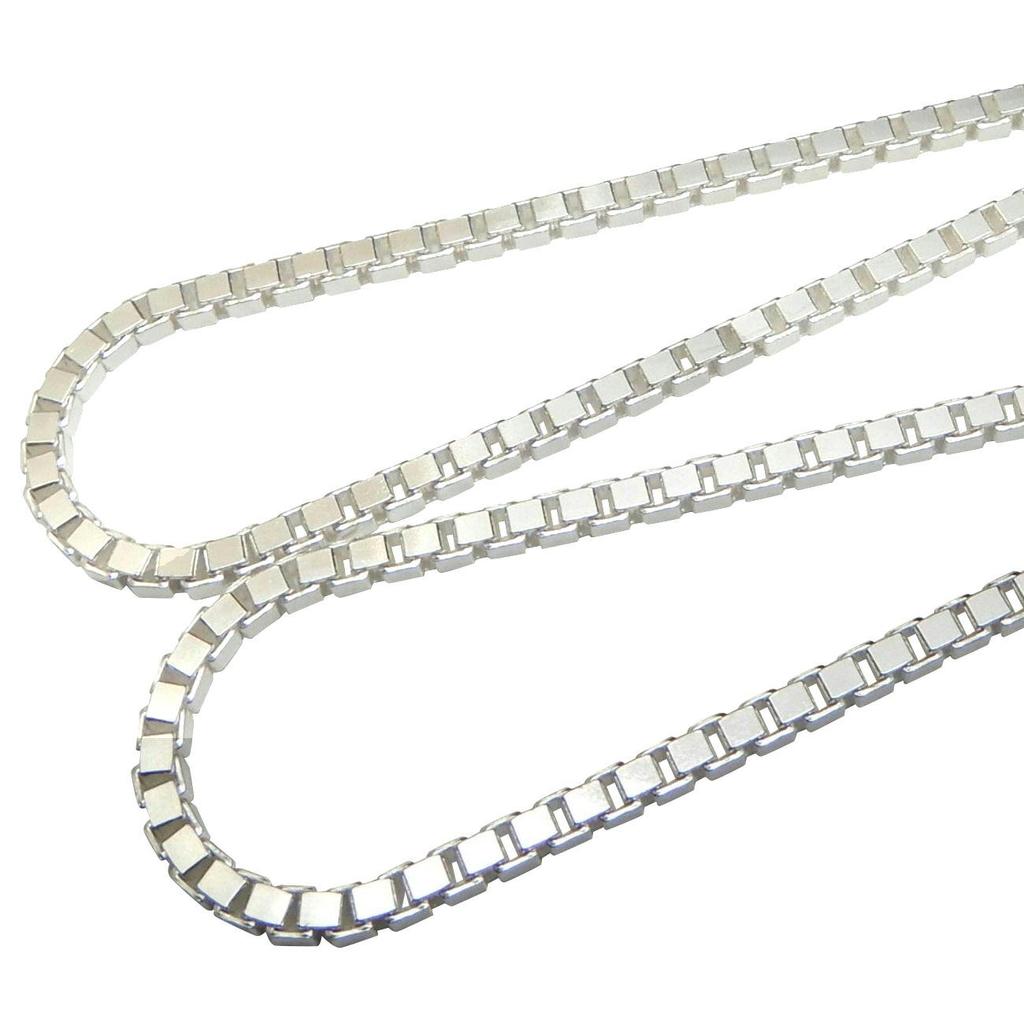 925 Silver Chain Necklace Venetian Chain Thick 60cm Silver Necklace Silver Chain Only Venetian Necklace Simple Cool Necklace Silver Chain Men's 3.0mm