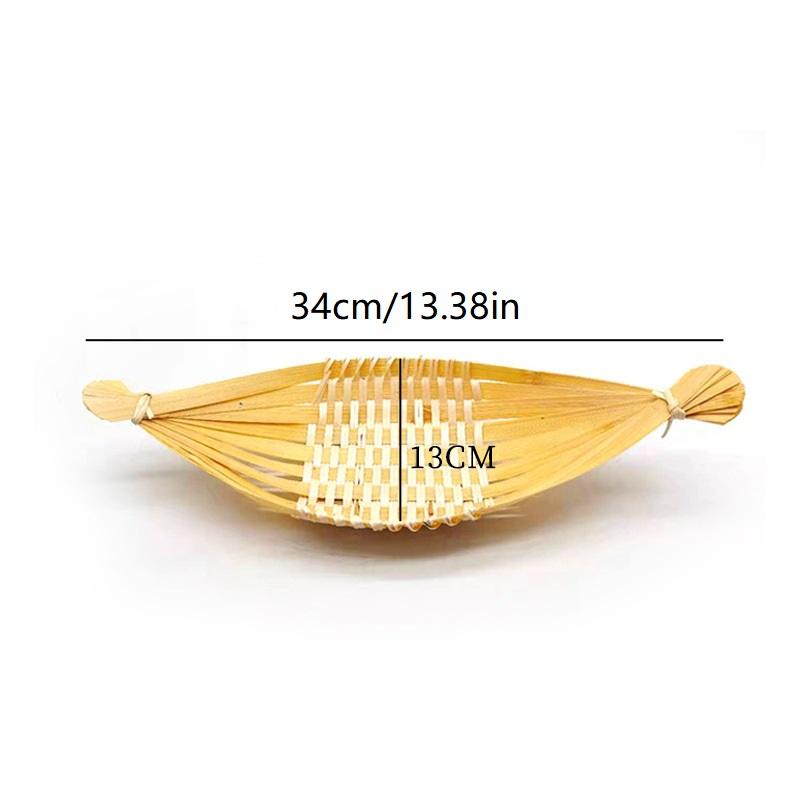 Eco Bamboo Platter Boat Shaped Serving Bowl for Sashimi and Snack Service in Style