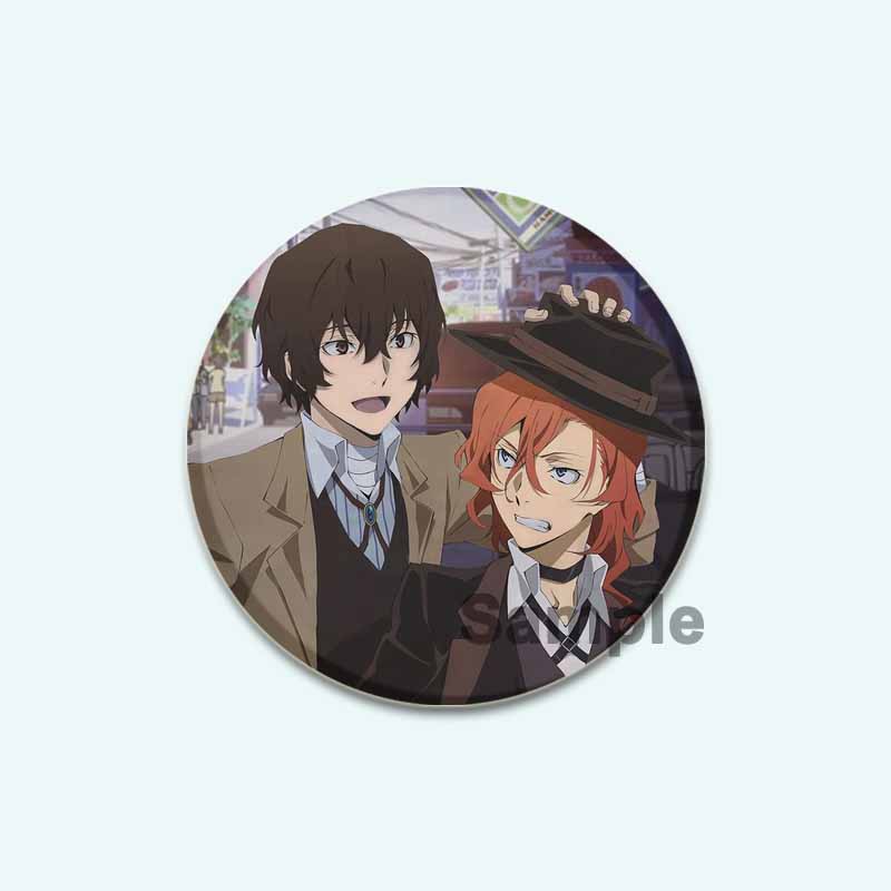 32/44/58 мм мультфильм бродячие собаки Банго HD печать брошь аниме значок вооруженное детективное агентство Дадзай Осаму круглая витрина броши булавка на лацкан ювелирные изделия