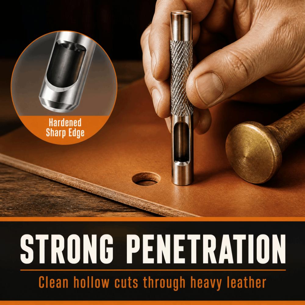 9pcs Durable Manual Chisel Punch Portable Leather Punch Tool Leather Hole Puncher For DIY Projects
