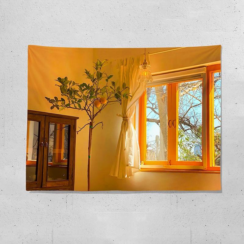 Украшение дома гобелен, настенный подвесной фон из окна с видом на море, бугер, свежая спальня, прикроватная тумбочка, украшение для проживания в семье