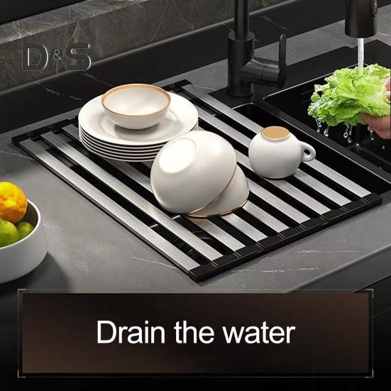 Выдвижная полка для слива, прочная, несущая, легко моется, складная столешница, полка для хранения посуды, органайзер для кухонной мойки