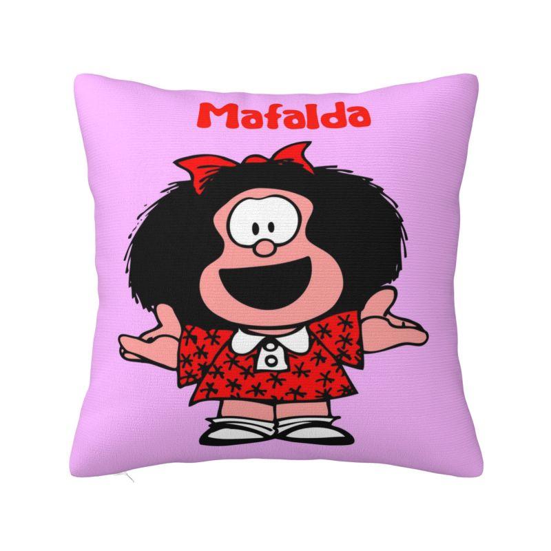 Manga Quino Mafalda Cushion Cover Kawaii Cartoon Velvet Luxury Pillows Living Room Decoration