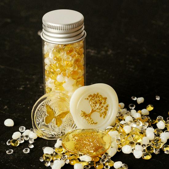 Светящиеся восковые печати с пятилистным клевером и звездой - разноцветные, 100 шт.