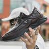 Men's Casual Outdoor Leather Slip-On Shoes, Size 46 – Comfortable Walking Shoes for Middle-Aged and Elderly.