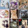 DIY Cat 5D Diamond Painting Full Round Drill Diamond Embroidery Flower Animal Mosaic Cross Stitch Rhinestone Wall Art Home Decor