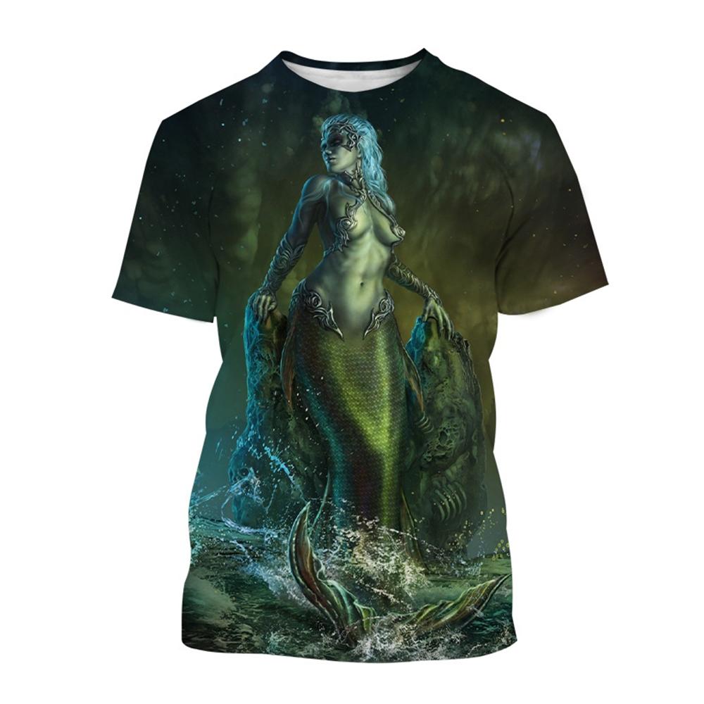 Сексуальная русалка 3D принт повседневные футболки Ocean Girl мода мужские женские повседневные уличные футболки Harajuku хип-хоп уличные детские футболки топы