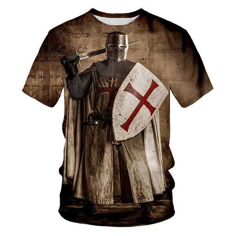 Britain England Knights Templar Warrior United Kingdom UK British MMA Boxing Muay Thai T-shirt Print 3D Unisex Training Gym Fitness Workout Sport