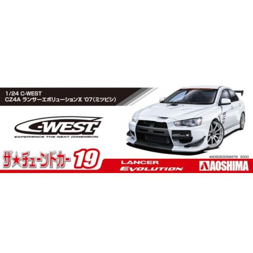 Aoshima Bunka Kyozai 1/24 The Tuned Car Series No.19 Mitsubishi C-WEST CZ4A Lancer Evolution X '07 Plastic Model Car