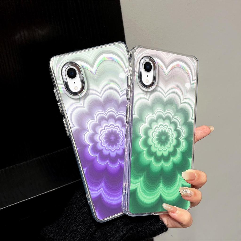 Чехол для iPhone XR Радужный Градиентный Цветочный Прозрачный Чехол, Ударопрочный Защита Объектива Камеры